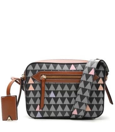 BOLSA CROSSBODY LILI TRIANGLE SCHUTZ MARROM