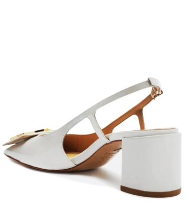 SCARPIN SLINGBACK SALTO MÉDIO SCHUTZ BRANCO