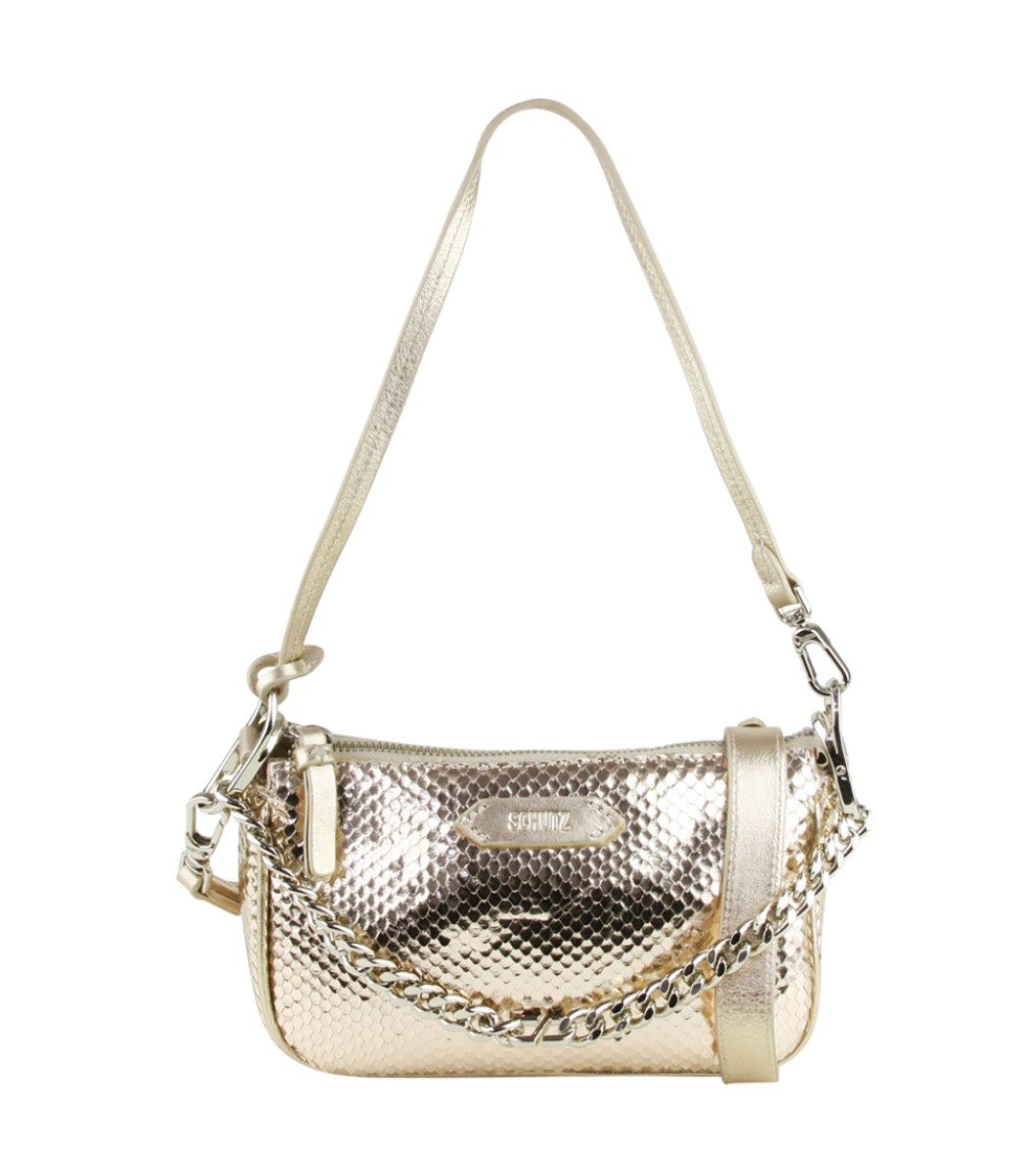 BOLSA CROSSBODY EMMY BRIGHT SNAKE SCHUTZ DOURADO Acquarela Shop